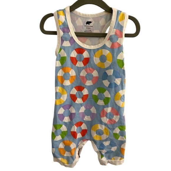 Monica + Andy Rainbow Cool in the Pool Racerback Romper 9-12m - Picture 1 of 4